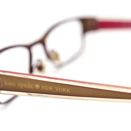 Kate Spade Women's Eyeglasses Marissa J166 Brown/Clear/Pink Browline Frame 48[]18 135