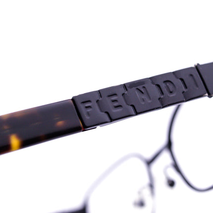 Fendi Sunglasses Vintage Ebony Black/Dark Tortoise Oval Italy 55 mm