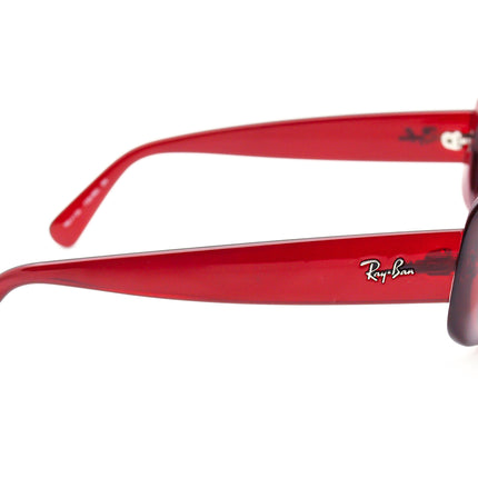 Ray-Ban Women's Sunglasses RB 4122 735/8G Clear Red Rectangular Italy 50 mm