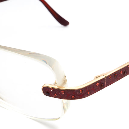 Daniel Swarovski Women's Eyeglasses S183 20 6054 Gold/Burgundy Rimless Frame Austria 51[]18 135