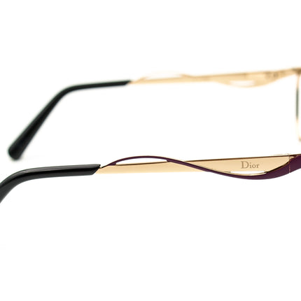 Christian Dior Women's Eyeglasses CD3784 G8E Purple Gold Rectangular Metal Frame Italy 55[]15 140