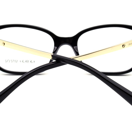 Giorgio Armani Women's Eyeglasses AR 7012 5017 Glossy Black & Gold Rectangular Frame Italy 52[]17 140