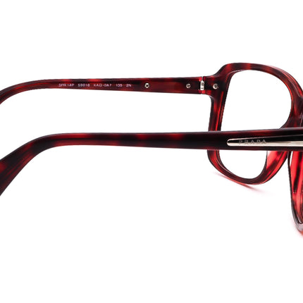 Prada Women's Sunglasses SPR 14P KAQ-0A7 Burgundy Tortoise Square Italy 59 mm