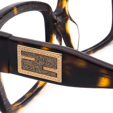 Fendi Women's Eyeglasses F851 214 Tortoise/Glitter Rectangular Frame Italy 51[]16 130