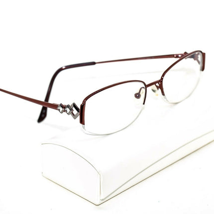Charmant Eyeglasses Line Art Augusta Buchman burgundy Burgundy Half Rim Frame Japan 52[]17 140