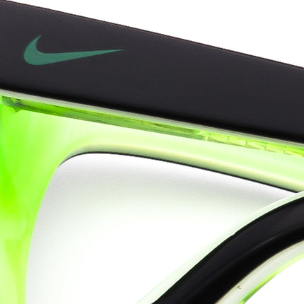 Nike Small Eyeglasses 5513 001 Black/Green Rectangular Frame 47[]16 130