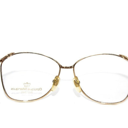 Optique Marquis Women's Eyeglasses Maroon VL-3 Gold/Maroon Square Metal Frame Korea 57[]15 135