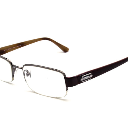 Bvlgari Women's Eyeglasses 1005 103 Brown/Silver Half Rim Frame Italy 54[]19 140