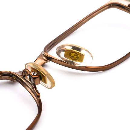 Gucci Eyeglasses Brown Rectangular Metal Italy 54 mm