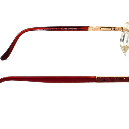 Daniel Swarovski Women's Eyeglasses S183 20 6054 Gold/Burgundy Rimless Frame Austria 51[]18 135