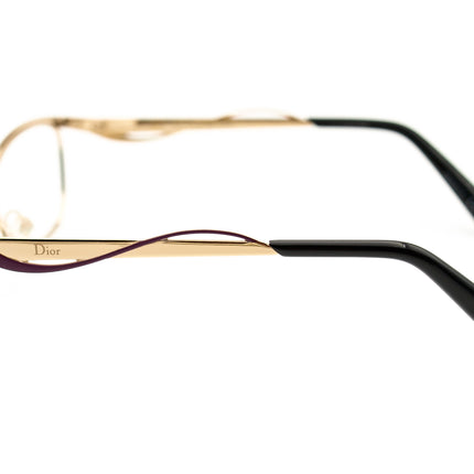 Christian Dior Women's Eyeglasses CD3784 G8E Purple Gold Rectangular Metal Frame Italy 55[]15 140