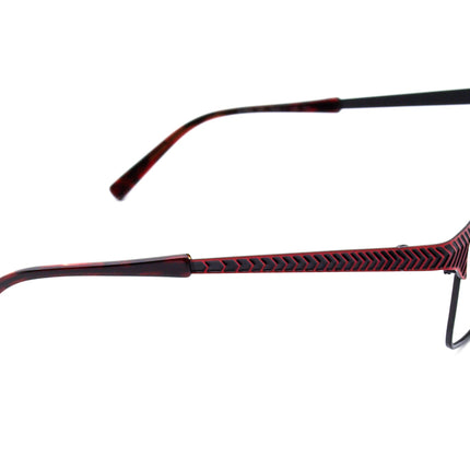 Jean Lafont Eyeglasses Open 165 Black/Red Chevrons Rectangular Metal Frame France 54[]17 135