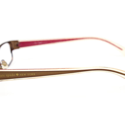 Kate Spade Women's Eyeglasses Marissa J166 Brown/Clear/Pink Browline Frame 48[]18 135