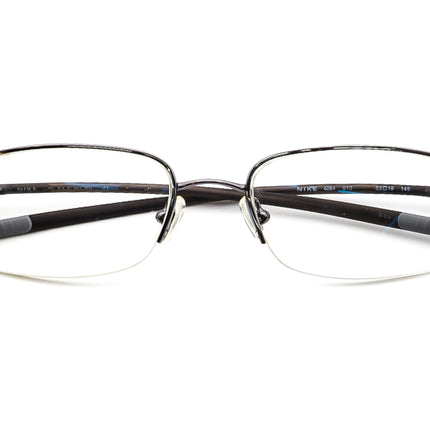 Nike Women's Eyeglasses with Flexon 4084 013 Gunmetal Half Rim Frame 53[]19 145