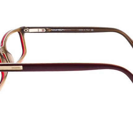 Chanel Women's Eyeglasses 3023 C.591 Dark Burgundy Rectangular Frame 52[]19 135