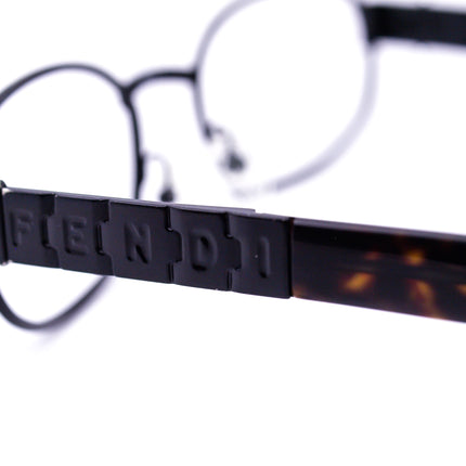 Fendi Sunglasses Vintage Ebony Black/Dark Tortoise Oval Italy 55 mm