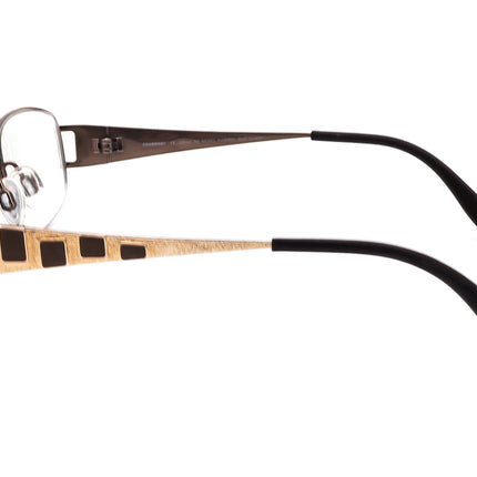 Charmant Women's Eyeglasses CH 10842 DO Pure Titanium Gold/Brown Half Rim Frame Japan 50[]18 135