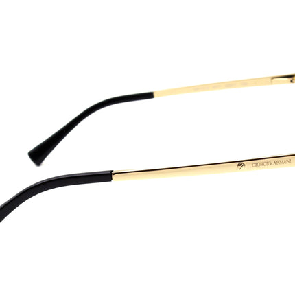 Giorgio Armani Women's Eyeglasses AR 7012 5017 Glossy Black & Gold Rectangular Frame Italy 52[]17 140