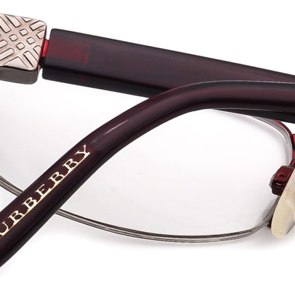 Burberry Women's Eyeglasses B 1146 1092 Burgundy Half Rim Frame Italy 50[]17 135