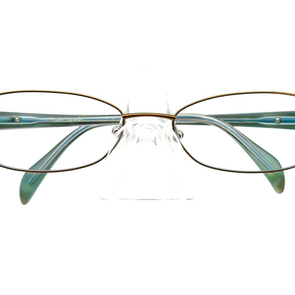 Kate Spade Women's Eyeglasses Delilah 0P40 Gold/Brown/Aqua Oval Frame Italy 52[]17 130