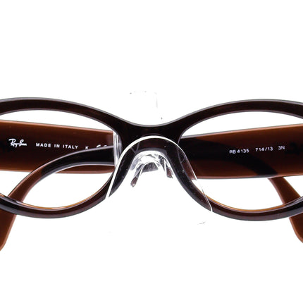 Ray-Ban Women's Sunglasses RB 4135 714/13 Brown Oval Italy 51 mm