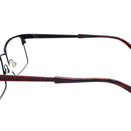 Jean Lafont Eyeglasses Open 165 Black/Red Chevrons Rectangular Metal Frame France 54[]17 135