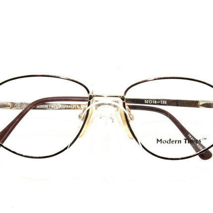 Modern Times Eyeglasses Sarah Demi Amber Demi Gold & Amber Tortoise Oval Metal Frame 52[]18 135