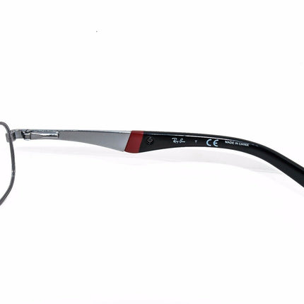 Ray-Ban Kids' Eyeglasses RB 1026 4008 Silver/Red/Black Rectangular Metal Frame 47[]16 125