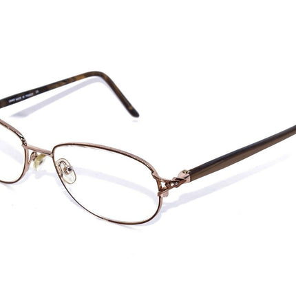 L'amy Women's Eyeglasses L'Accent 420 C02 Gold /Brown Rhinestones Oval Frame France 53[]17 135