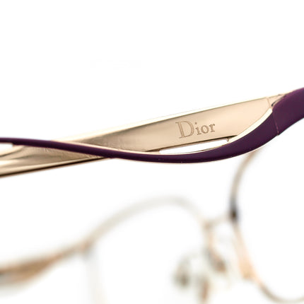Christian Dior Women's Eyeglasses CD3784 G8E Purple Gold Rectangular Metal Frame Italy 55[]15 140