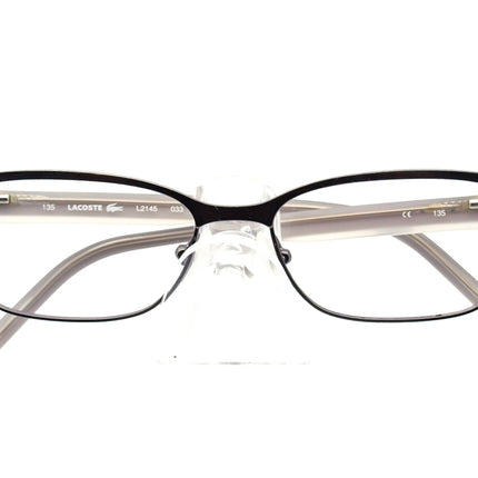 Lacoste Women's Eyeglasses L2145 033 Gunmetal/Black/Clear B-Shape Frame 52[]15 135