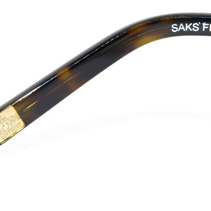 Saks Fifth Avenue Women's Sunglasses S5A 53/S Tortoise Frame with Copper Brown arms and Rhinestones Rectangular 54 mm