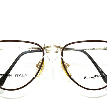 Enrico Biaggi Eyeglasses EB-45 R.G.P Brown Brown & Gold Square Metal Frame Korea 53[]16 140