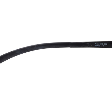 Ray-Ban Sunglasses RB 3413 002 Black Wrap Metal Italy 59 mm