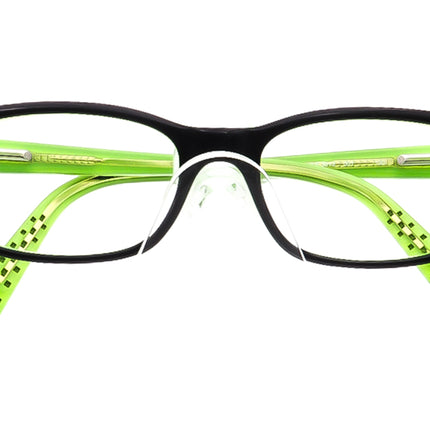Nike Small Eyeglasses 5513 001 Black/Green Rectangular Frame 47[]16 130