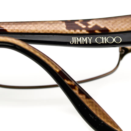Jimmy Choo Eyeglasses Brown Rectangular Frame 51[]17 135