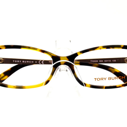 Tory Burch Women's Eyeglasses TY 2029 504 Tortoise/Gold Rectangular Frame 53[]15 135