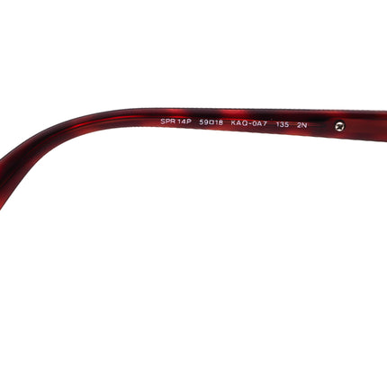 Prada Women's Sunglasses SPR 14P KAQ-0A7 Burgundy Tortoise Square Italy 59 mm