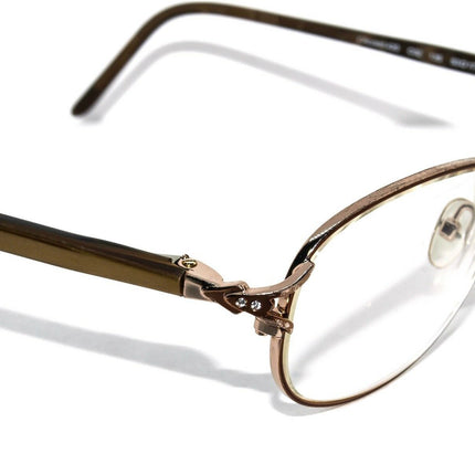 L'amy Women's Eyeglasses L'Accent 420 C02 Gold /Brown Rhinestones Oval Frame France 53[]17 135