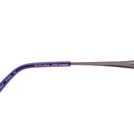 Charmant Women's Eyeglasses CH2078 PU Pure Titanium Purple Rectangular Frame 52[]16 135