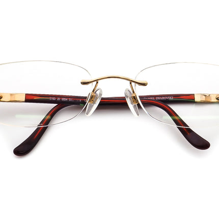Daniel Swarovski Women's Eyeglasses S183 20 6054 Gold/Burgundy Rimless Frame Austria 51[]18 135