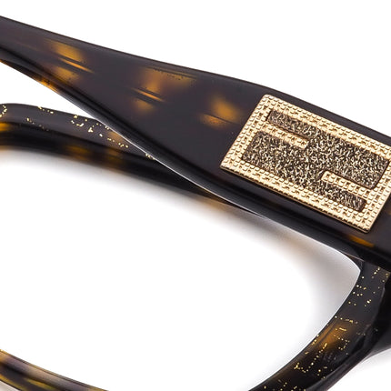 Fendi Women's Eyeglasses F851 214 Tortoise/Glitter Rectangular Frame Italy 51[]16 130