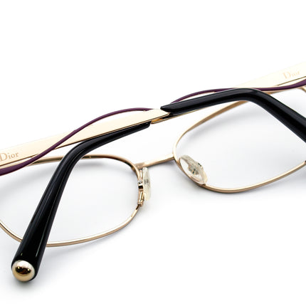 Christian Dior Women's Eyeglasses CD3784 G8E Purple Gold Rectangular Metal Frame Italy 55[]15 140