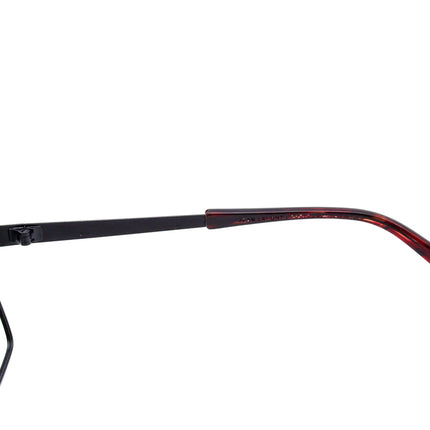 Jean Lafont Eyeglasses Open 165 Black/Red Chevrons Rectangular Metal Frame France 54[]17 135