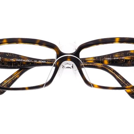Fendi Women's Eyeglasses F851 214 Tortoise/Glitter Rectangular Frame Italy 51[]16 130