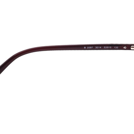 Burberry Women's Eyeglasses B2097 Burgundy Oval Frame Italy 52[]15 135