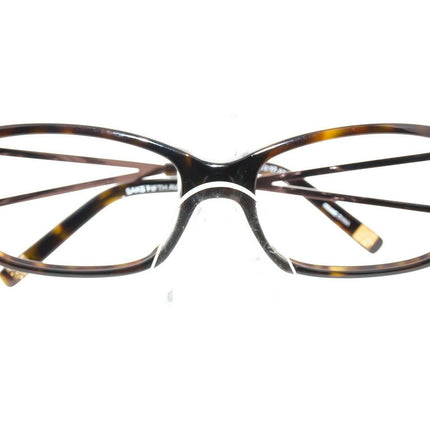 Saks Fifth Avenue Women's Sunglasses S5A 53/S Tortoise Frame with Copper Brown arms and Rhinestones Rectangular 54 mm